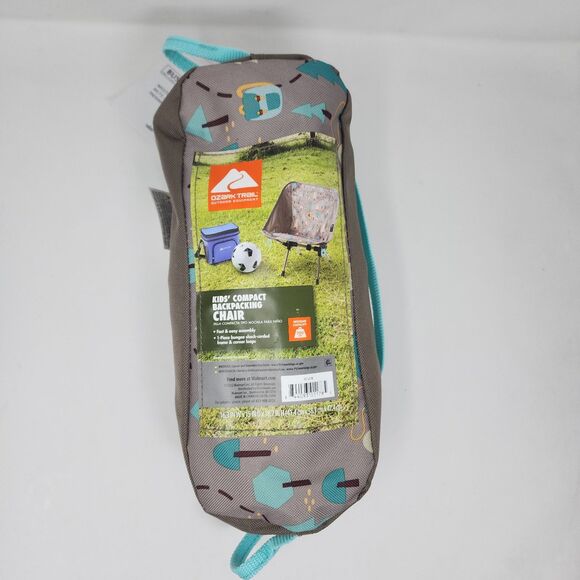 Ozark Trail Compact Backpacking Chair Kids Grey 200 lbs Steel Frame Strong - Picture 2 of 8